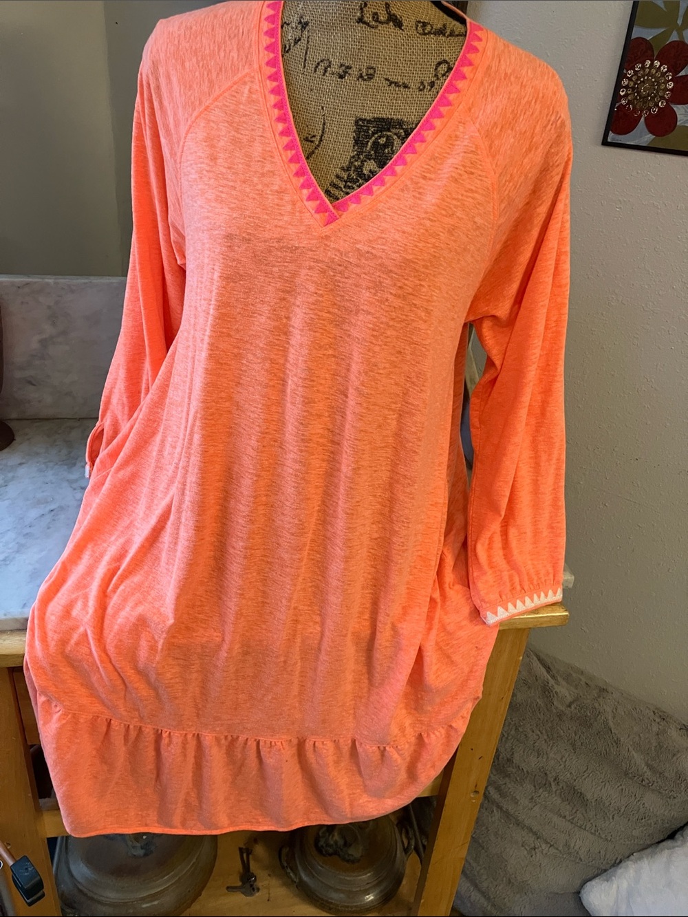 Lisa Todd Neon Orange Knit Top